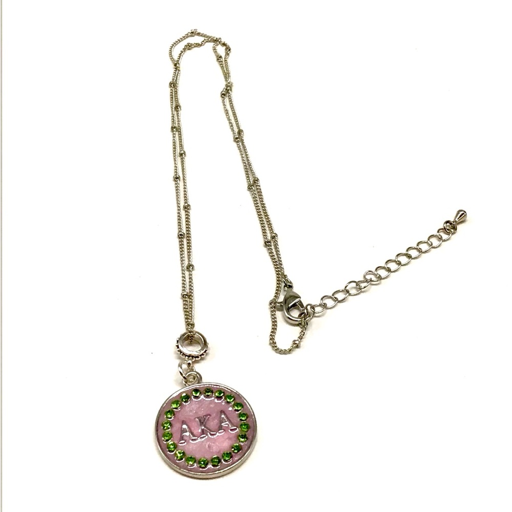 AKA Pink and Green Pendant Necklace